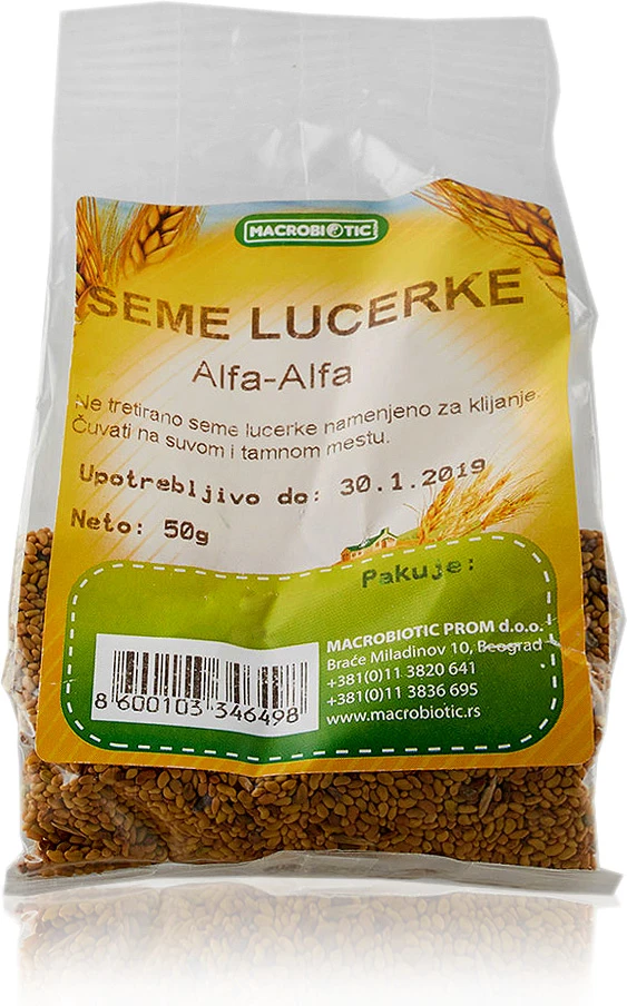 Seme lucerke 50 g Macrobiotic Prom